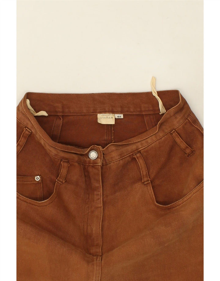 VINTAGE Dame denimnederdel EU 40 Medium W28 Brun Bomuld