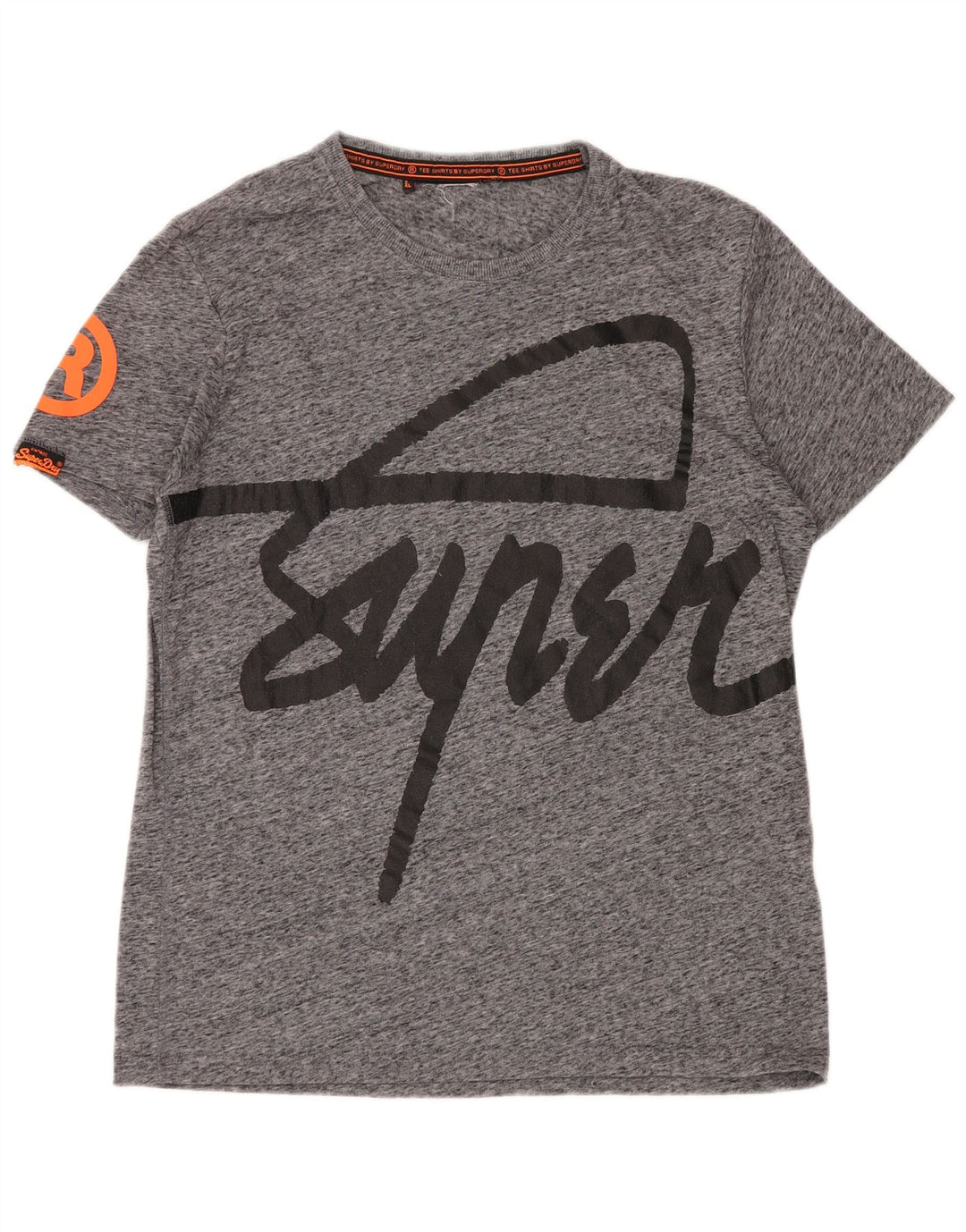 SUPERDRY Herre grafisk T-shirt Top 2XL Grå Flecked