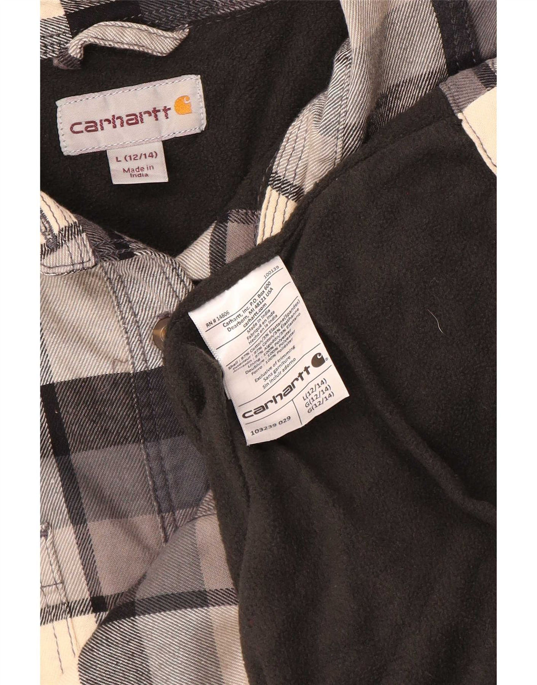 Carhartt Dame Lumberjack Flanell Shirt US 12/14 Large Multicolored Check