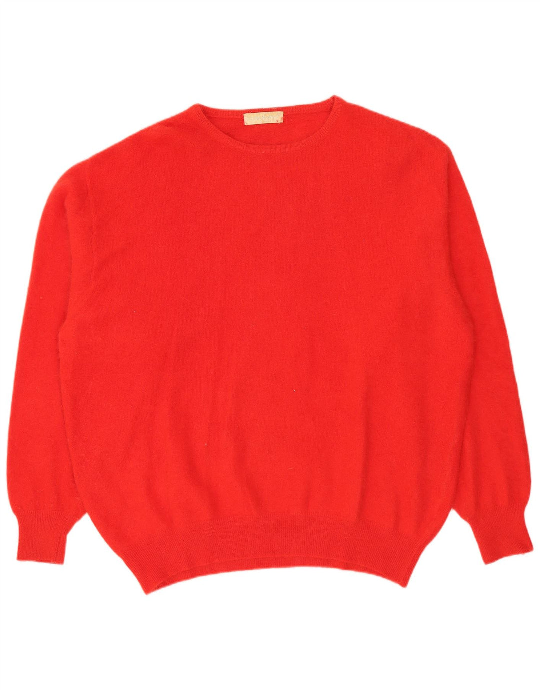 Vintage dame sweater med rund hals IT 52 2XL Rød Angora
