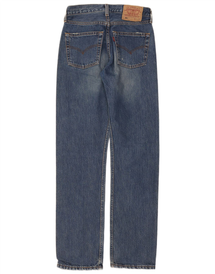 Levi's Herre 501 Distressed Straight Jeans W27 L32 Blå Bomuld