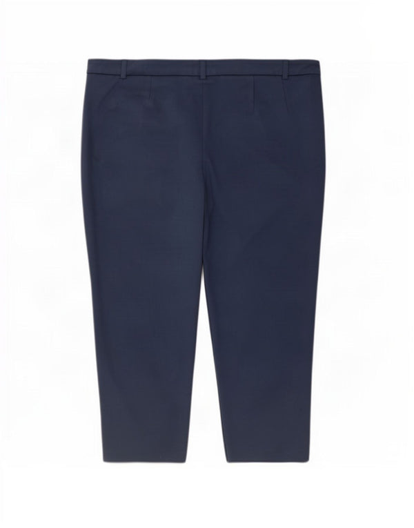 Marks & Spencer Dame Capri Bukser UK 22 3XL W44 L20 Blå Viscose