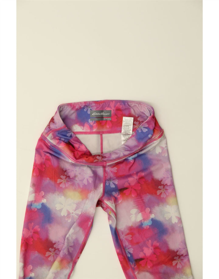 EDDIE BAUER Girls Leggings 10-11 Years Medium Multicoloured Floral Vintage Eddie Bauer and Second-Hand Eddie Bauer from Messina Hembry 