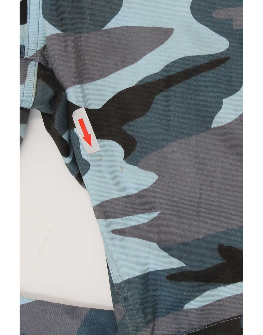 Vintage Herre Regular Fit Cargo Bukser W30 L32 Blå Camouflage Polyester
