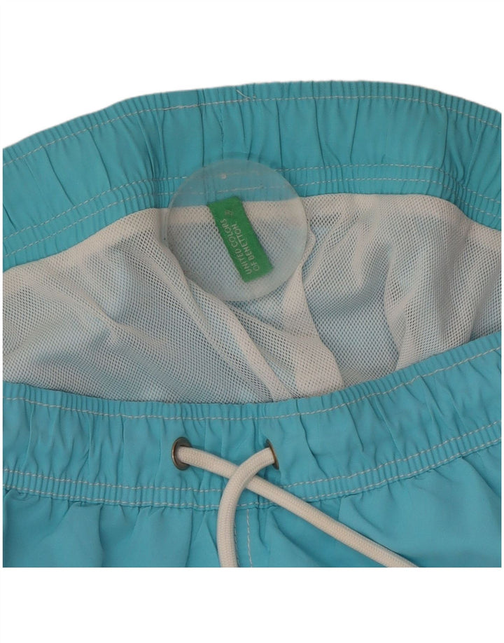 Benetton Herre grafiske badeshorts Large Blue Colourblock