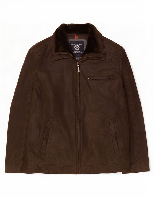 State of Art Herre Læderjakke UK 44 2XL Brun