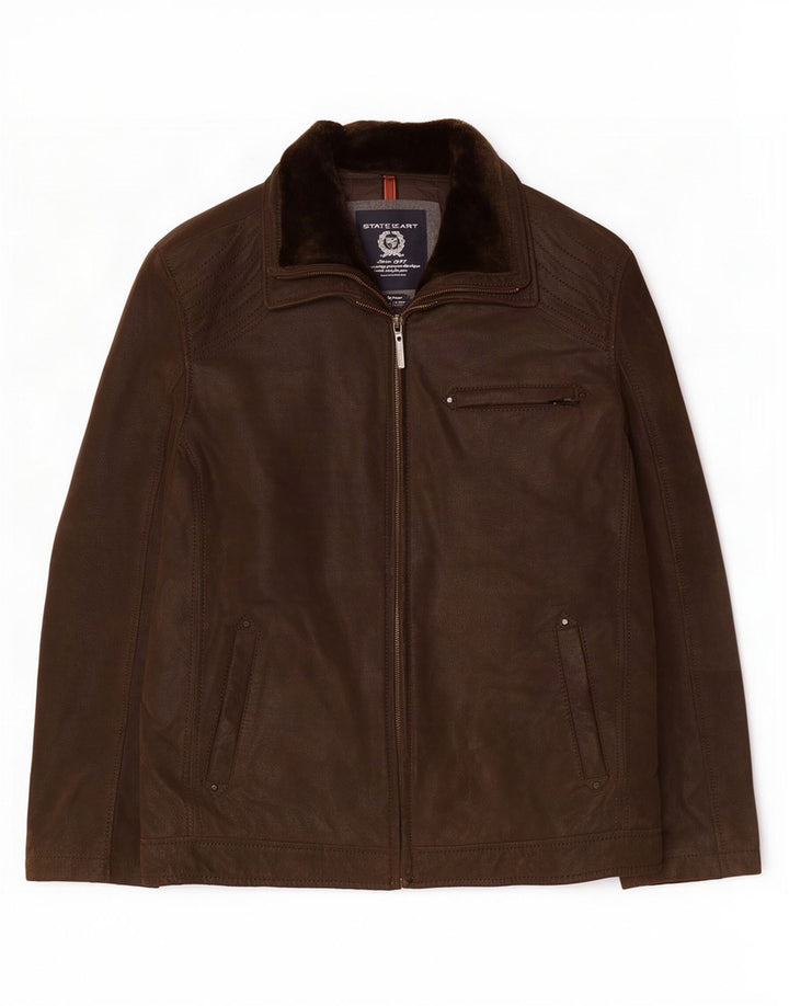 State of Art Herre Læderjakke UK 44 2XL Brun