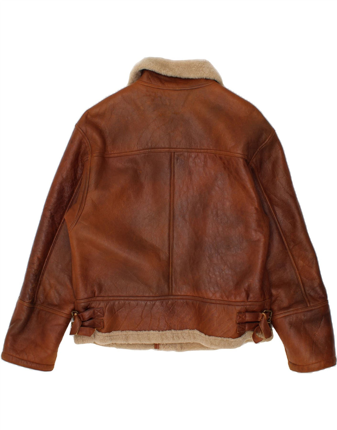 VINTAGE Herre Shearling Jacket IT 52 XL Brun Shearling
