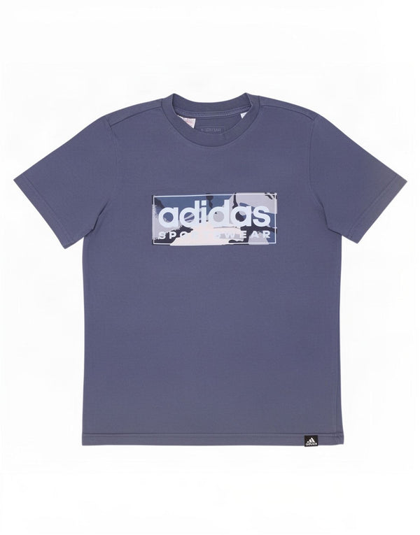 Adidas drenge grafisk t-shirt top 9-10 år marineblå bomuld
