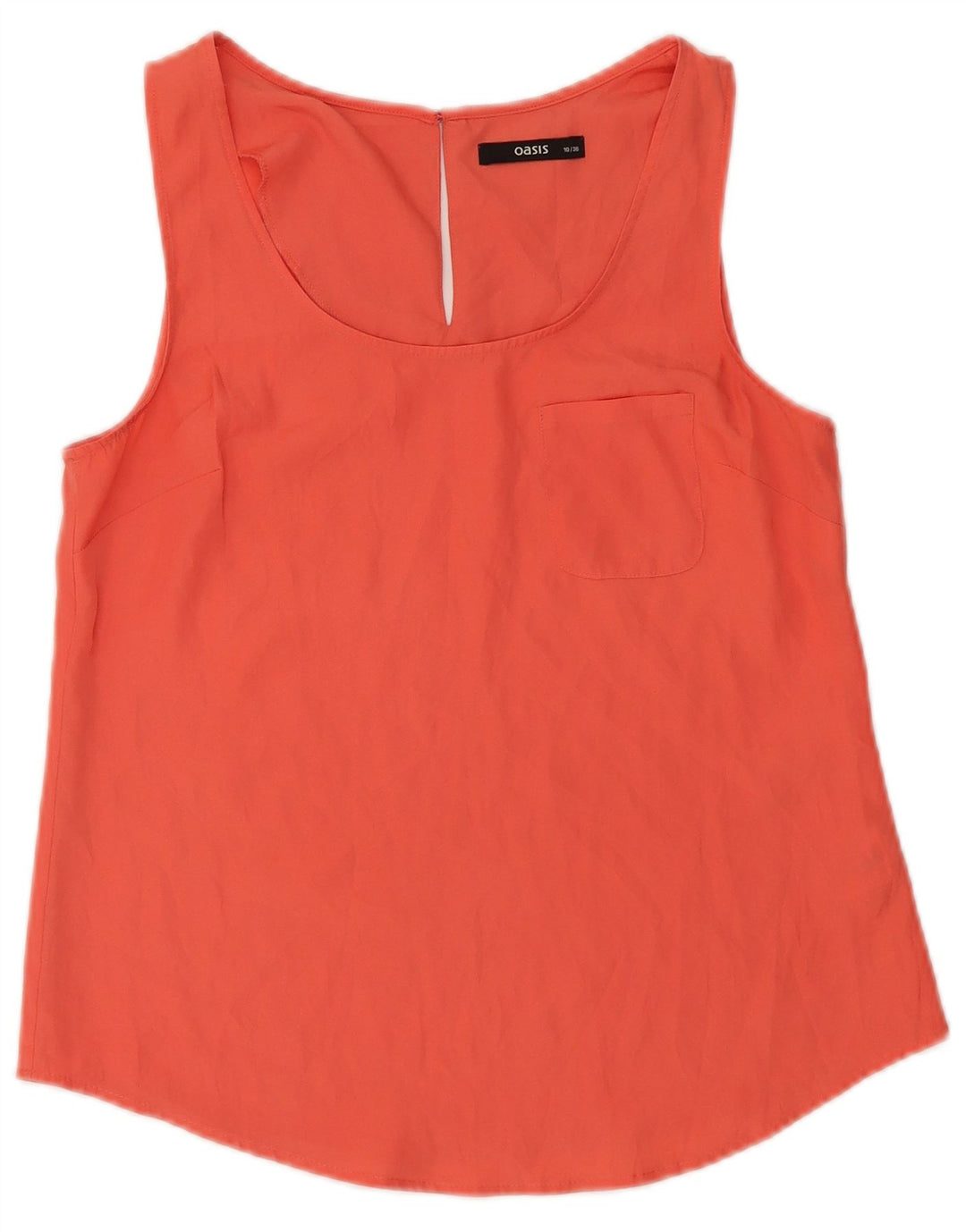 Oasis Dame ærmeløs bluse Top UK 10 Small Orange Polyester