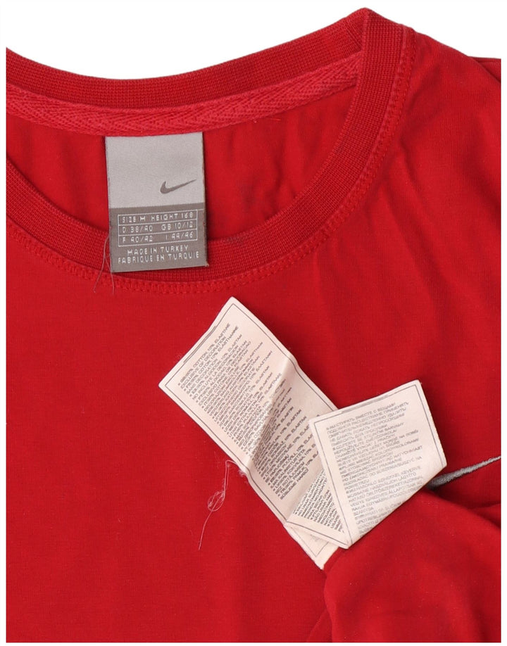 Nike Dame Top Langærmet UK 10/12 Medium Rød Bomuld