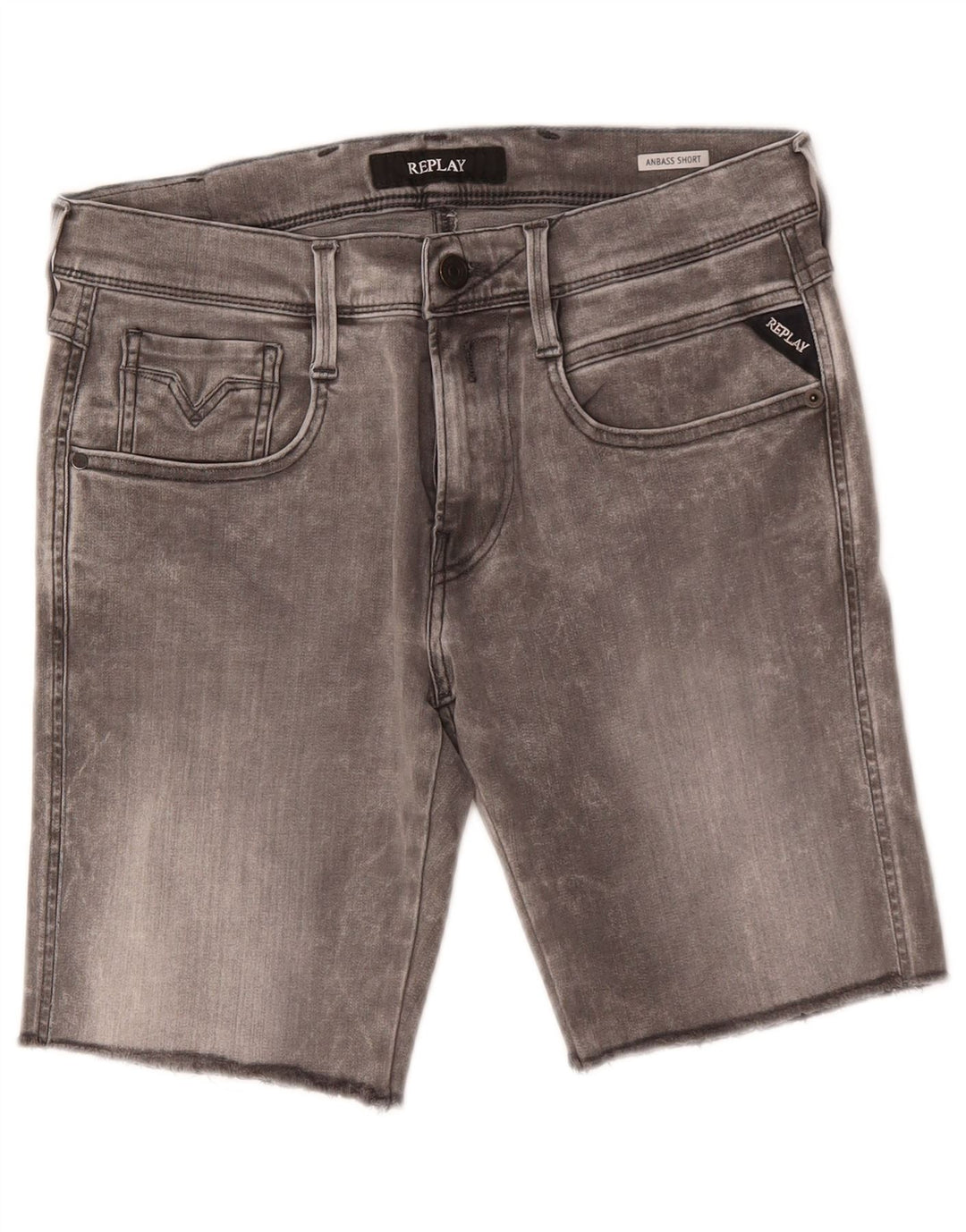 REPLAY Herre Anbass Denim Shorts W29 Medium Grey Bomuld