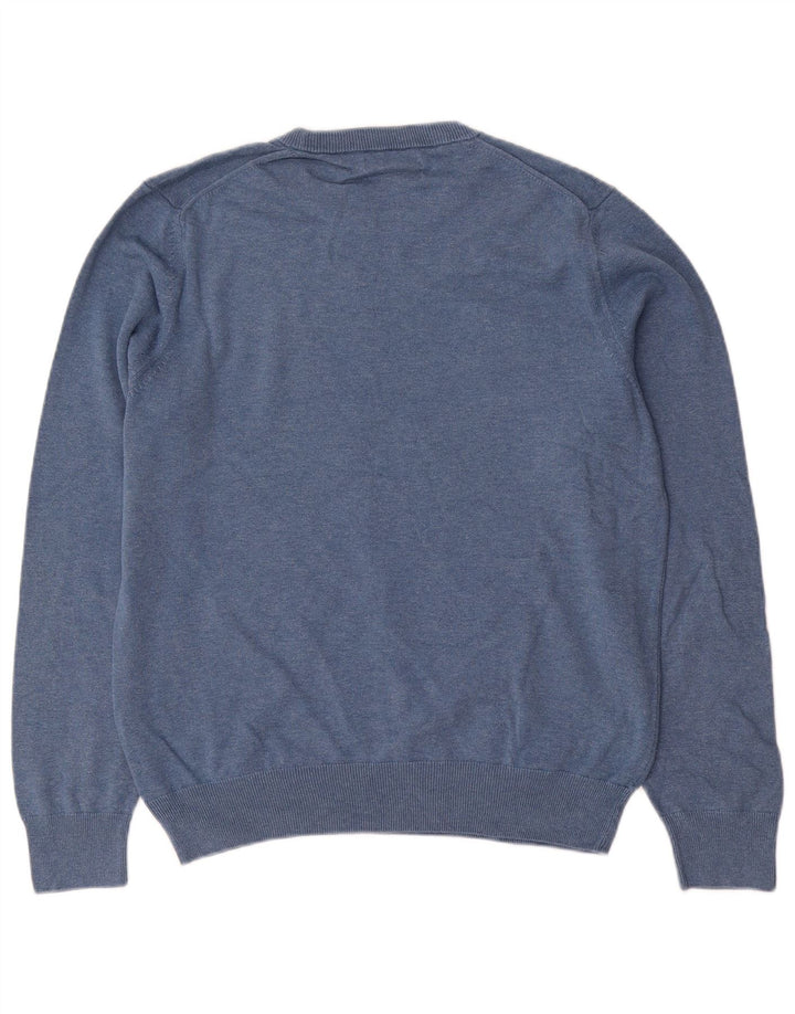 Marks & Spencer Herre sweater med rund hals, mellemblå bomuld