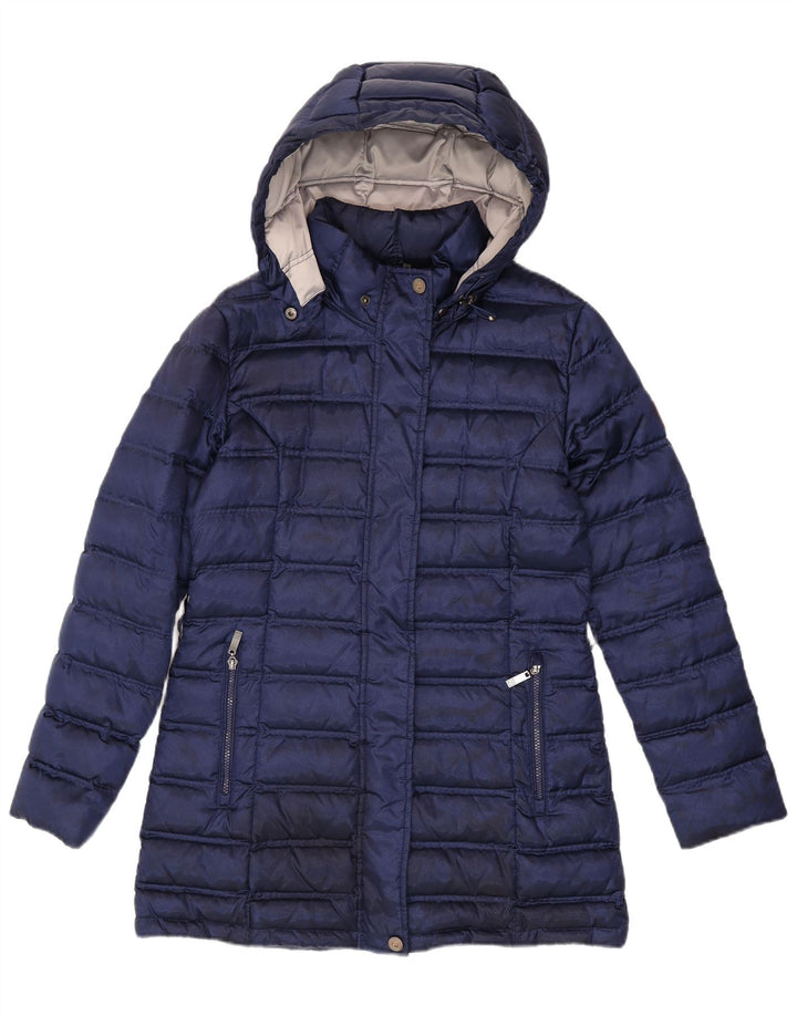 Fila Dame Hætte Polstret Frakke UK 14 Large Navy Blue