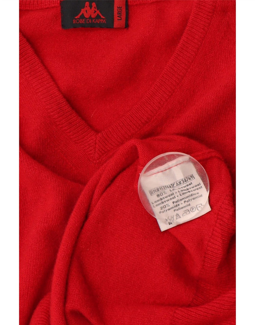 Kappa Herre V-hals sweater Stor rød lammeuld
