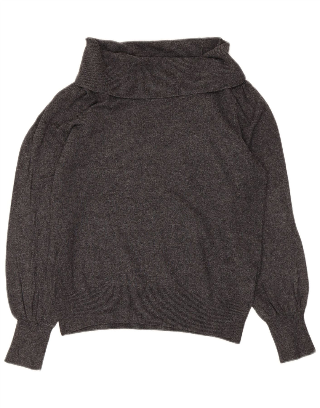 Marks & Spencer Dame Rullehals sweater UK 12 Medium Grå Viscose