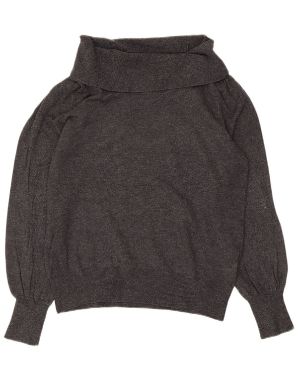 Marks & Spencer Dame Rullehals sweater UK 12 Medium Grå Viscose