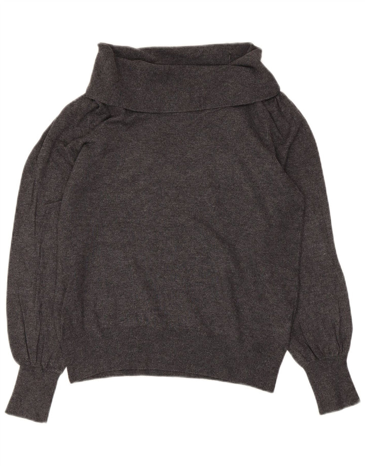 Marks & Spencer Dame Rullehals sweater UK 12 Medium Grå Viscose