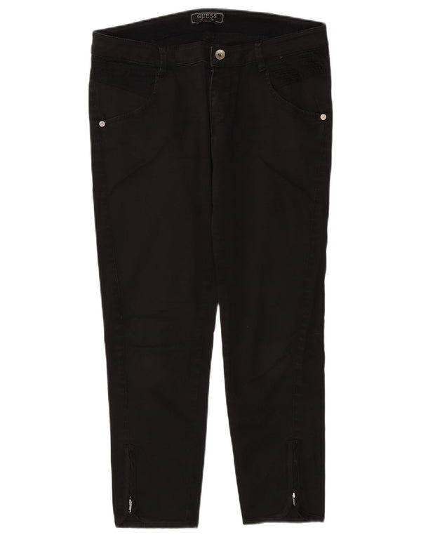 Guess Womens Cropped Trousers W30 L25 Black Bomuld