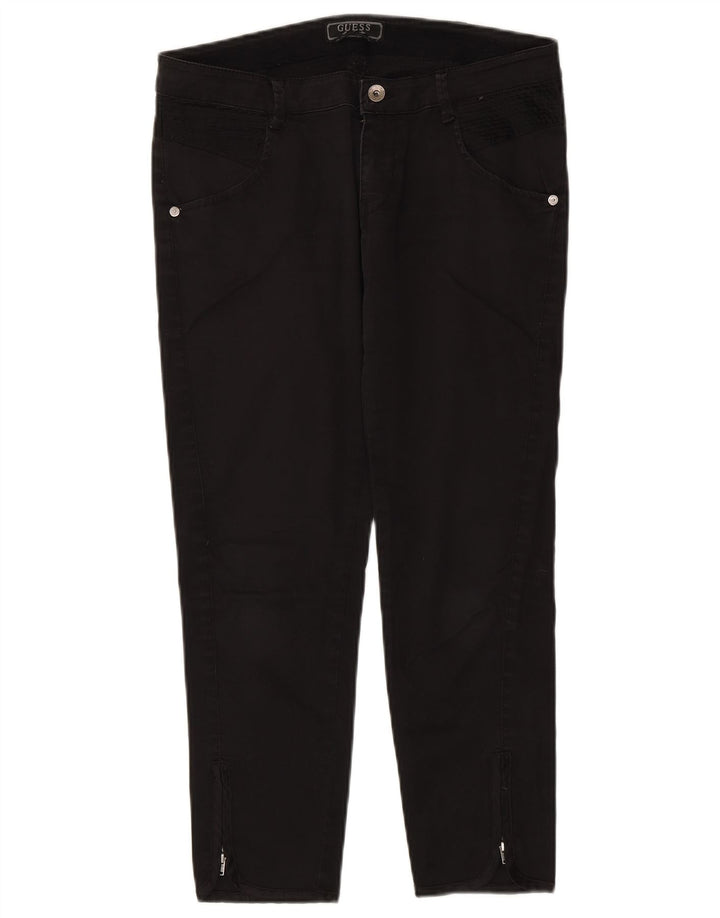 Guess Womens Cropped Trousers W30 L25 Black Bomuld