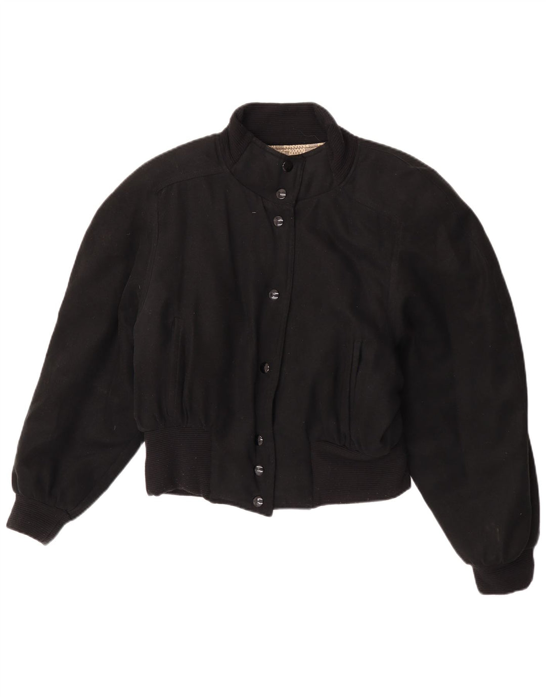 Vintage bomberjakke til kvinder IT 44 Medium Sort Polyester