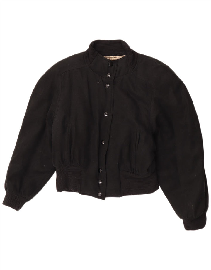 Vintage bomberjakke til kvinder IT 44 Medium Sort Polyester