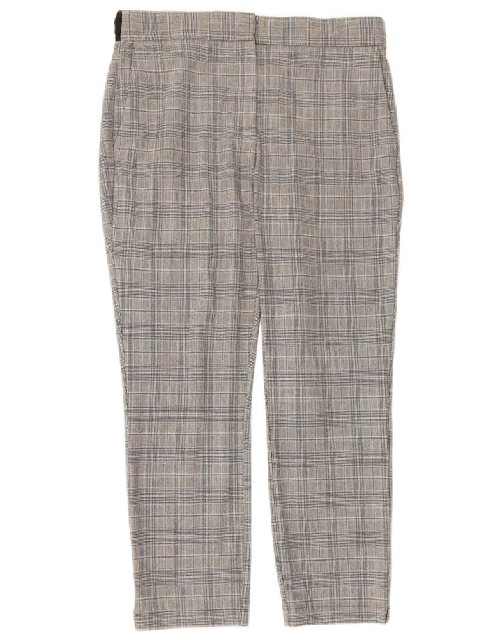 Zara Womens Cropped Trousers Large W30 L25 Grey Check
