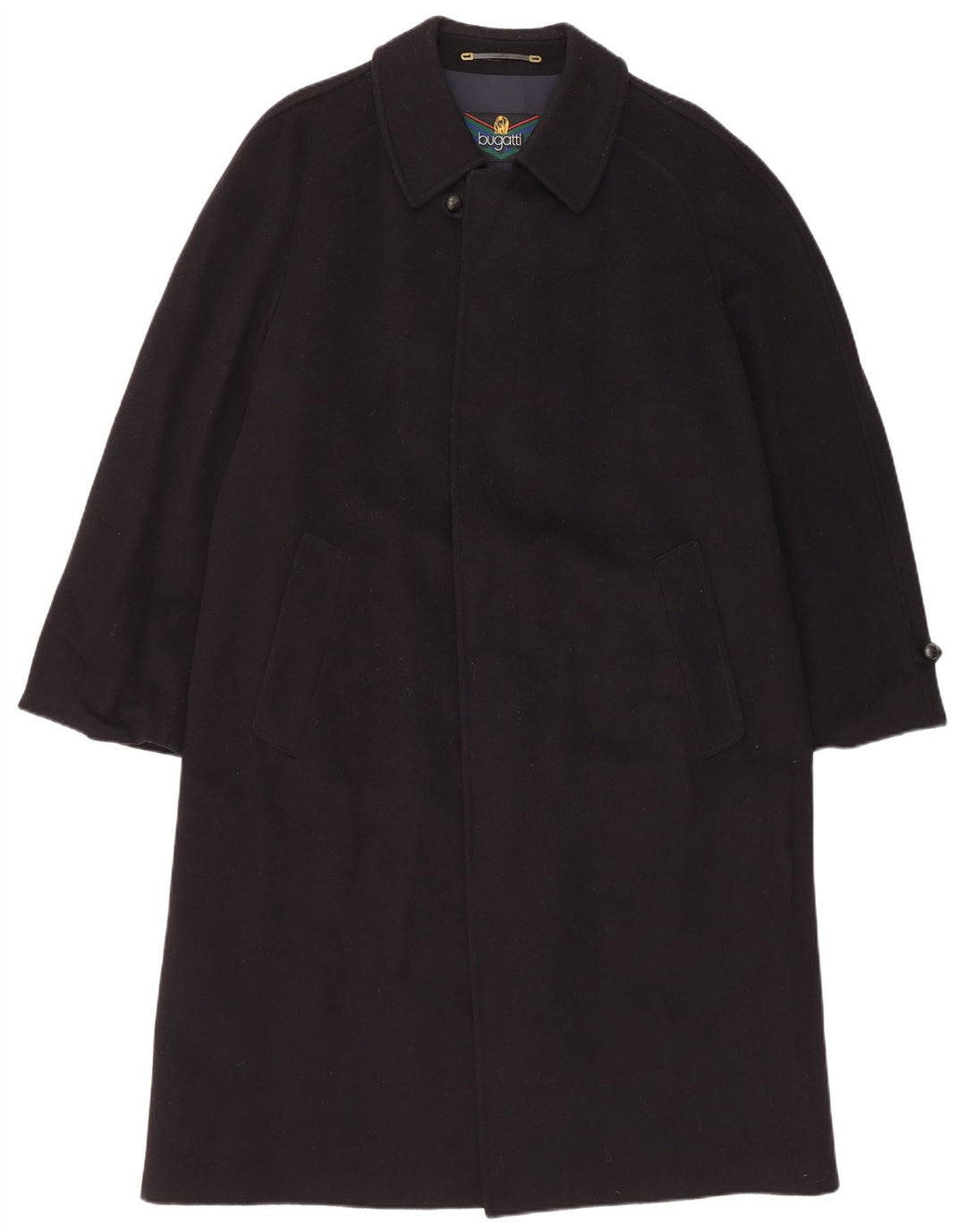 Bugatti Herre Overfrakke UK 40 Large Navy Blue New Wool