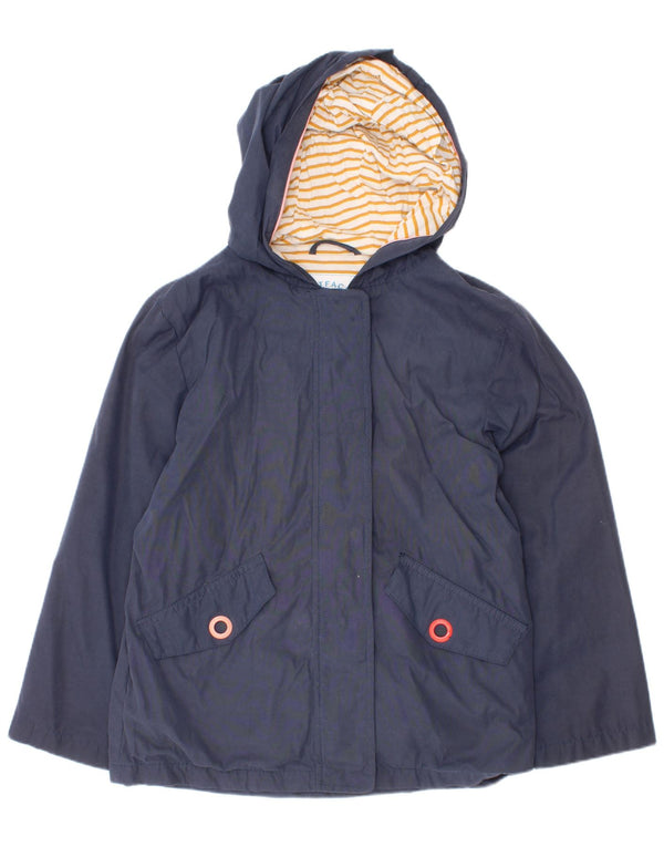 Fat Face piger hætte regnjakke 7-8 år marineblå polyester