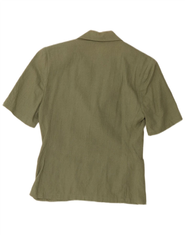 Marks & Spencer Dame Kortærmet Blazer Jacket UK 10 Small Khaki