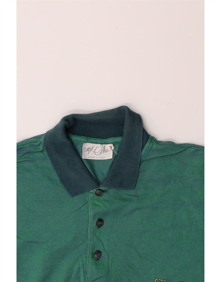 VINTAGE Mens Polo Shirt XL Green Cotton Vintage Vintage and Second-Hand Vintage from Messina Hembry 