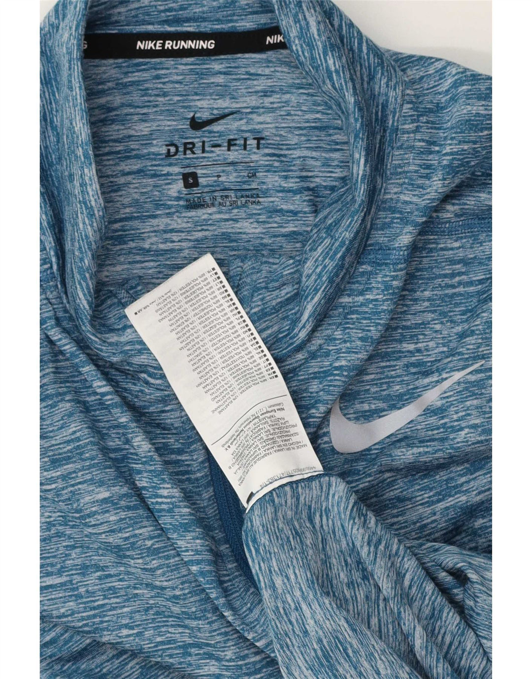 Nike Herre Dri Fit Pullover med lynlåsudskæring Træningsdragt Top Lille Blå Flecked