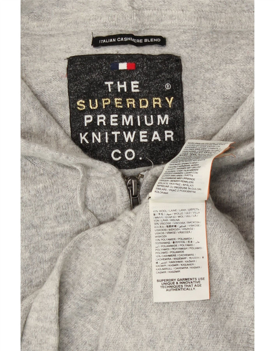 Superdry Sweater med hætte til kvinder UK 14 Mellemgrå uld