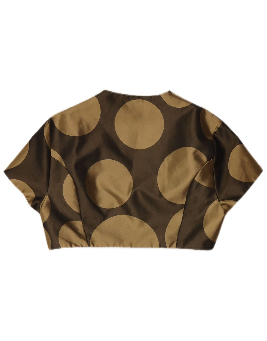 Debut Dame Kortærmet Bolero Top UK 14 Medium Khaki Geometrisk Polyester