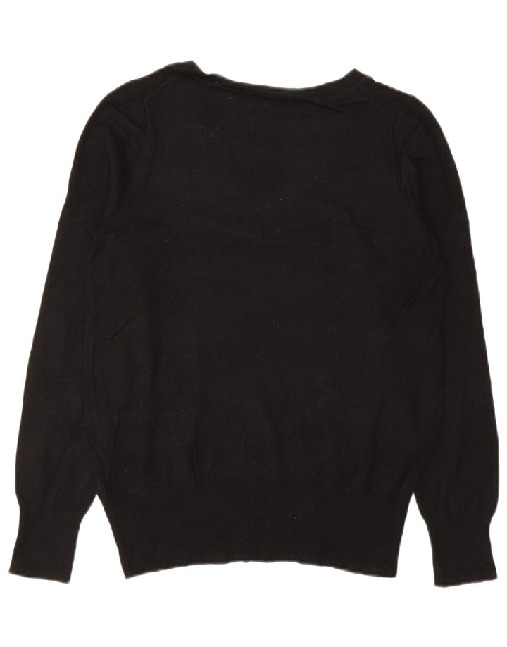 Marks & Spencer Dame V-hals sweater UK 10 Small Black Viscose