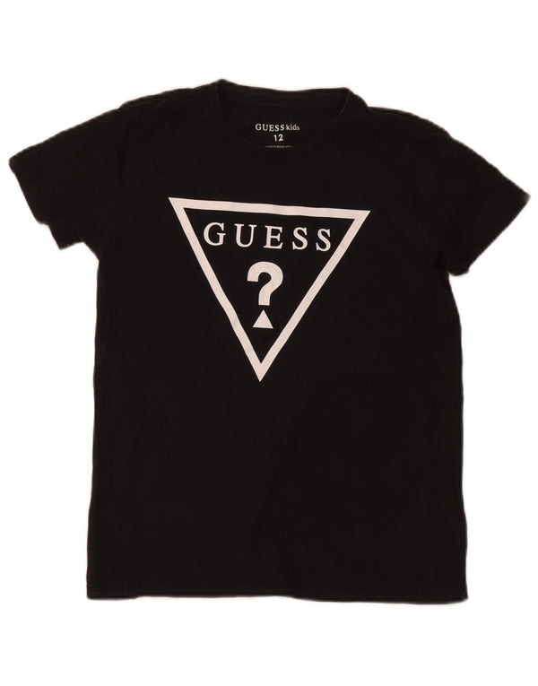 Guess Boys Grafisk T-Shirt Top 11-12 År Sort Bomuld