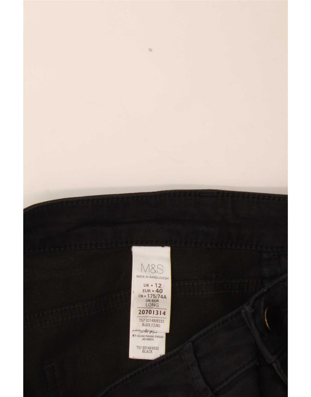 Marks & Spencer Dame Jegging Jeans UK 12 Medium W32 L31 Sort Bomuld
