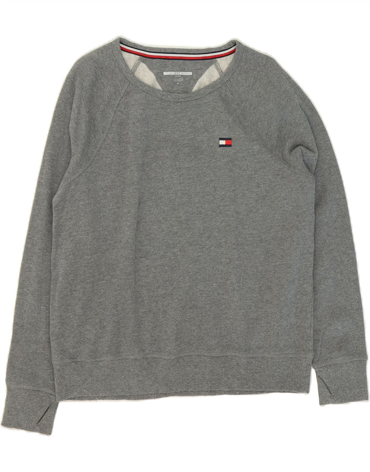 TOMMY HILFIGER Womens Sweatshirt Jumper UK 14 Medium Grey Cotton Vintage Tommy Hilfiger and Second-Hand Tommy Hilfiger from Messina Hembry 
