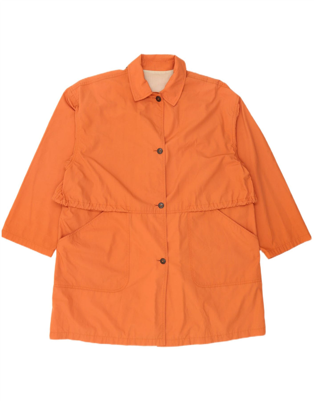 Vintage regnfrakke til kvinder UK 18 XL orange polyester