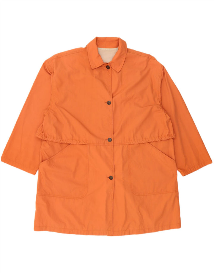Vintage regnfrakke til kvinder UK 18 XL orange polyester