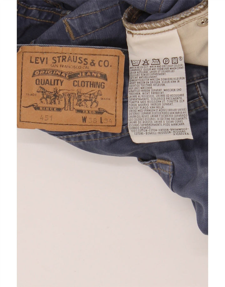 LEVI'S Herre 451 tilspidsede jeans W38 L30 Blå Bomuld