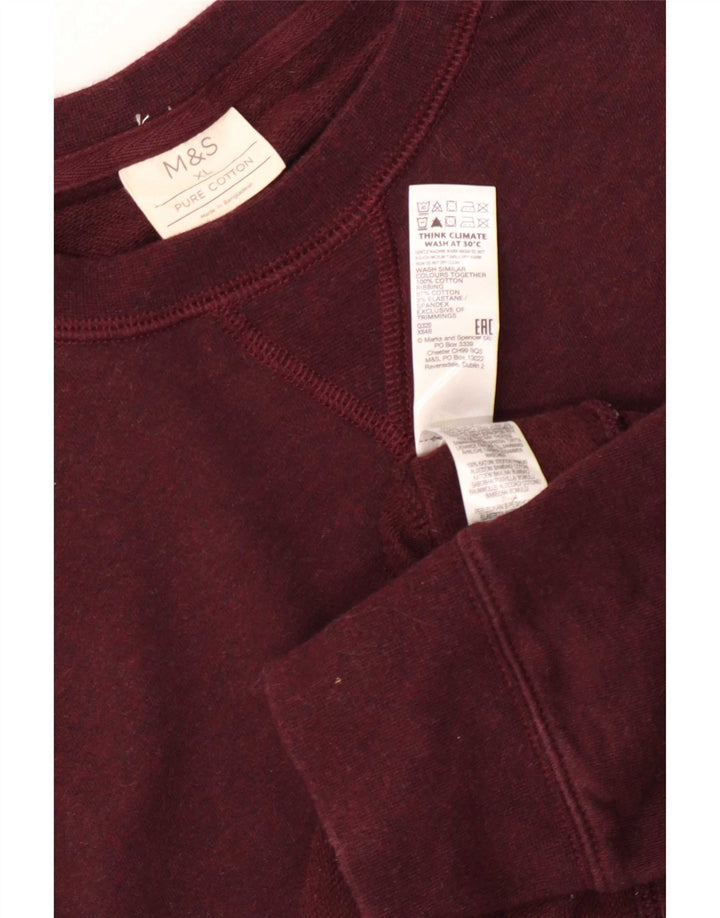 Marks & Spencer Herre Sweatshirt Jumper XL Bourgogne bomuld