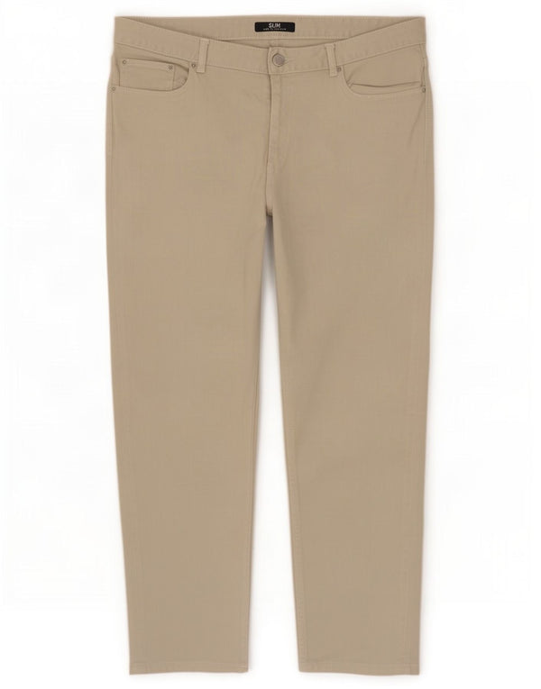 Marks & Spencer Womens Cropped Jeans UK 16 Large W34 L25 Beige Bomuld