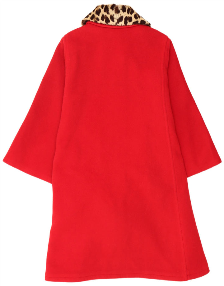 Salko Dame Loose Fit Overfrakke UK 16 Large Red Virgin Wool