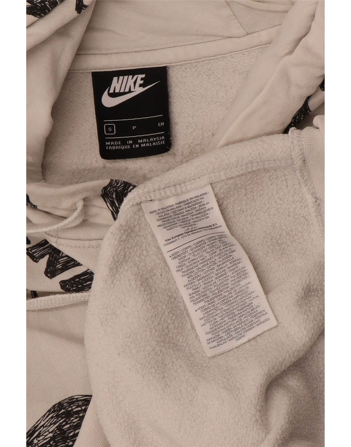Nike grafisk hættetrøje til mænd, lille råhvid bomuld