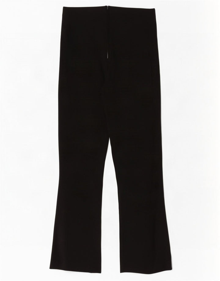Zara Dame Bootcut Cropped Trousers Small W26 L26 Black Viscose