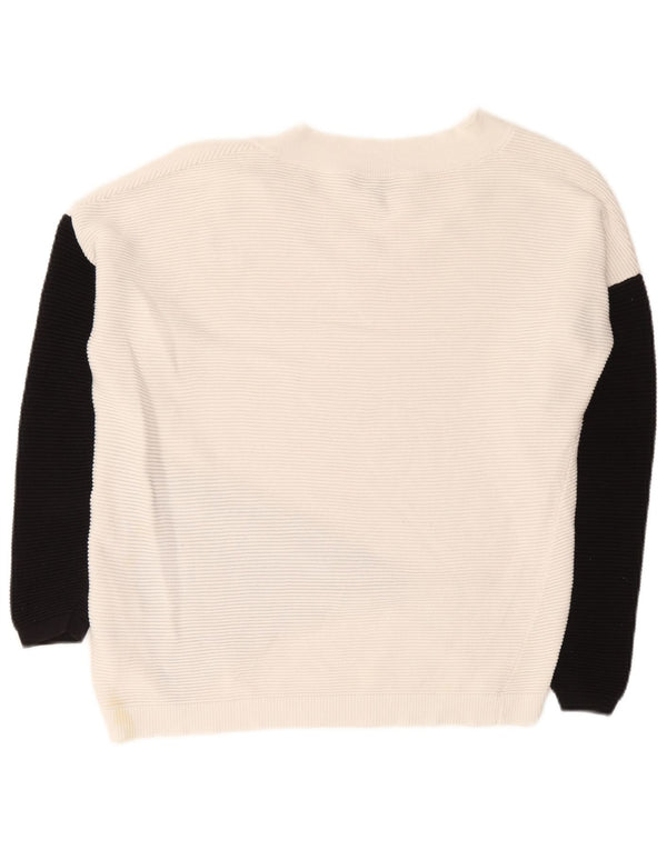 Phase Eight Dame V-hals sweater UK 10 Small White Colourblock