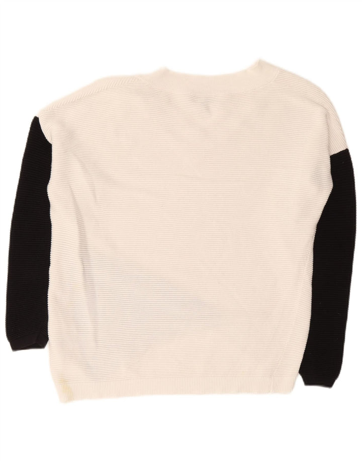 Phase Eight Dame V-hals sweater UK 10 Small White Colourblock