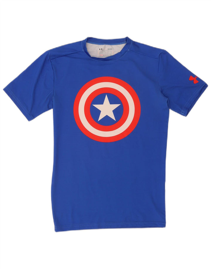 Under Armour Boys Marvel Grafisk T-Shirt Top 11-12 År Stor Blå