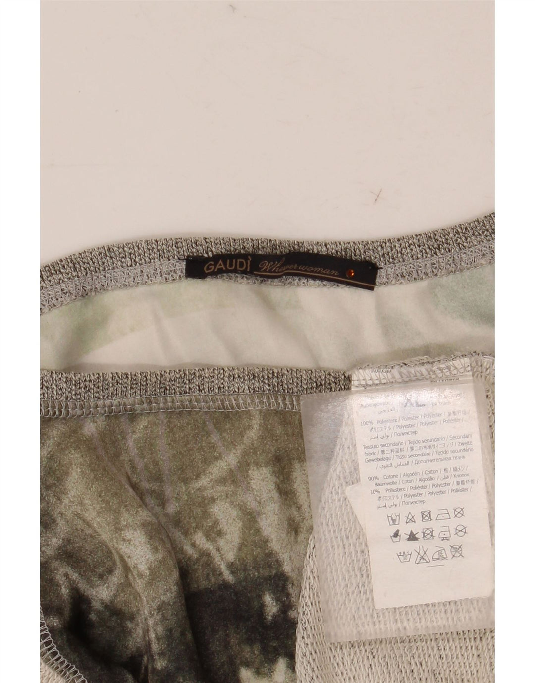 Gaudi Dame Grafisk Bluse Top UK 18 XL Grå Colourblock Polyester